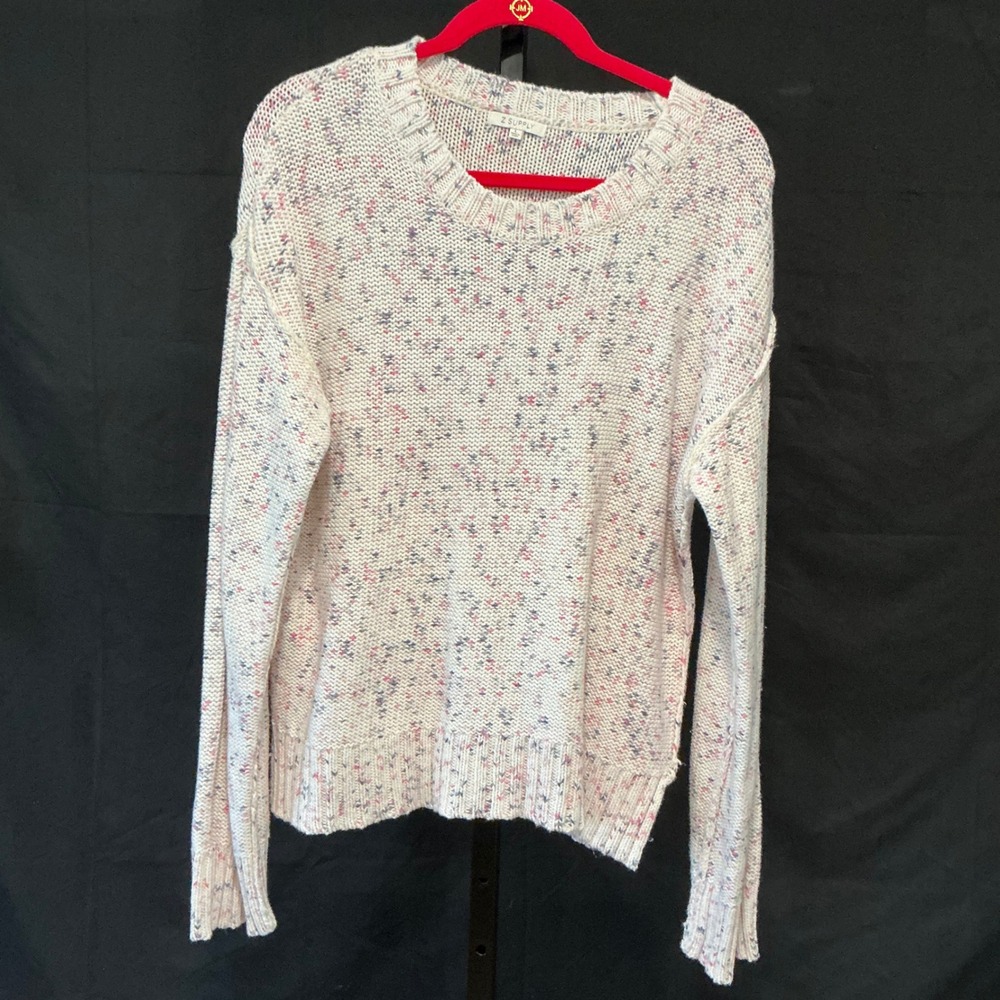 Z Supply Sweater Large Cream Pink Grey Confetti Speckled Crew Neck ZW231174S